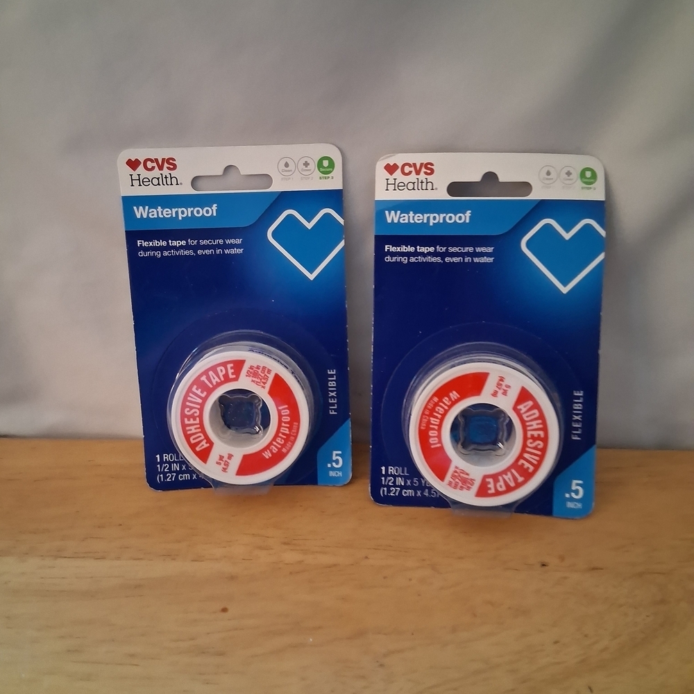 CVS Health Waterproof Adhesive Tape - Blue and White (Pack of 2)